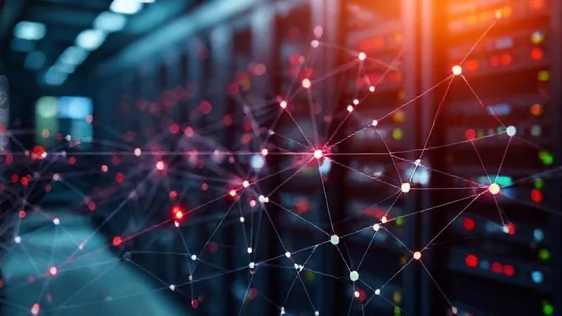 A photorealistic, professional photography image of a complex network diagram with data packets flowing, some highlighted in red indicating dropped or delayed packets, representing network latency and external dependency issues. The background is a blurred server rack, 8K, cinematic lighting, sharp focus on the network visualization, depth of field, shot on a high-end DSLR. A photorealistic, professional photography image of a complex network diagram with data packets flowing, some highlighted in red indicating dropped or delayed packets, representing network latency and external dependency issues. The background is a blurred server rack, 8K, cinematic lighting, sharp focus on the network visualization, depth of field, shot on a high-end DSLR.
