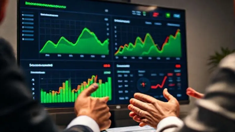 Photorealistic, professional photography, 8K, cinematic lighting, sharp focus, depth of field, shot on a high-end DSLR. A close-up of a meticulously designed startup financial dashboard on a large monitor, showing green upward-trending graphs for revenue and runway, and red downward-trending graphs for burn rate and CAC. Hands are gesturing towards the screen, indicating discussion and analysis. The focus is on clarity and positive data visualization. Photorealistic, professional photography, 8K, cinematic lighting, sharp focus, depth of field, shot on a high-end DSLR. A close-up of a meticulously designed startup financial dashboard on a large monitor, showing green upward-trending graphs for revenue and runway, and red downward-trending graphs for burn rate and CAC. Hands are gesturing towards the screen, indicating discussion and analysis. The focus is on clarity and positive data visualization.
