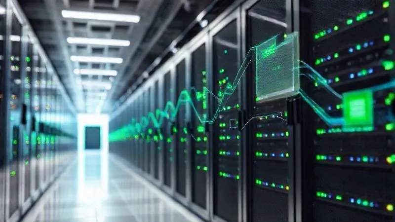 A photorealistic image of a sleek, modern server room aisle, with rows of glowing server racks representing a render farm. In the foreground, a digital overlay shows data flowing efficiently through optimized pipelines, with green indicators. Professional photography, 8K, cinematic lighting, sharp focus on the data flow, depth of field blurring the background, shot on a high-end DSLR. A photorealistic image of a sleek, modern server room aisle, with rows of glowing server racks representing a render farm. In the foreground, a digital overlay shows data flowing efficiently through optimized pipelines, with green indicators. Professional photography, 8K, cinematic lighting, sharp focus on the data flow, depth of field blurring the background, shot on a high-end DSLR.