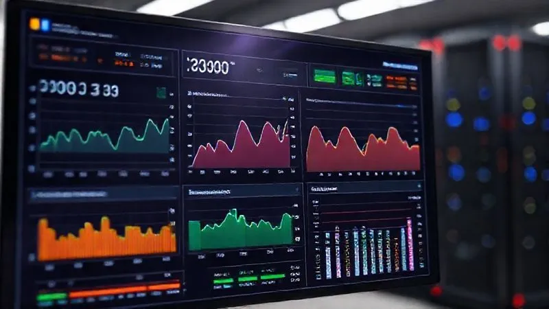 A photorealistic image of a sophisticated digital dashboard displaying real-time render farm metrics: CPU/GPU usage, network throughput, job queue status, and projected completion times. The data is vibrant and easy to read, with some graphs showing rising trends indicating potential bottlenecks. Professional photography, 8K, cinematic lighting, sharp focus on the dashboard, depth of field blurring a server rack in the background, shot on a high-end DSLR. A photorealistic image of a sophisticated digital dashboard displaying real-time render farm metrics: CPU/GPU usage, network throughput, job queue status, and projected completion times. The data is vibrant and easy to read, with some graphs showing rising trends indicating potential bottlenecks. Professional photography, 8K, cinematic lighting, sharp focus on the dashboard, depth of field blurring a server rack in the background, shot on a high-end DSLR.