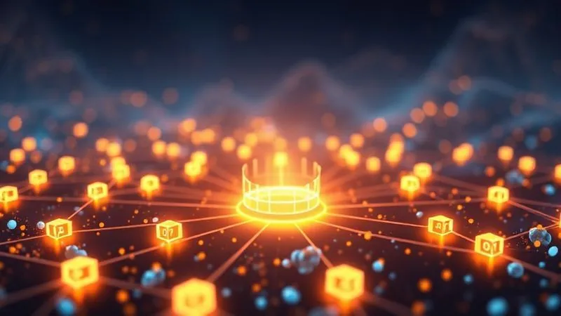 A visual representation of serverless architecture, with small, independent, glowing hexagonal functions connecting to a central game client, illuminated by a dynamic network of data flow. The background shows a subtle, abstract digital landscape, suggesting infinite scalability and efficiency. Photorealistic, professional photography, 8K, cinematic lighting, sharp focus, depth of field, shot on a high-end DSLR.