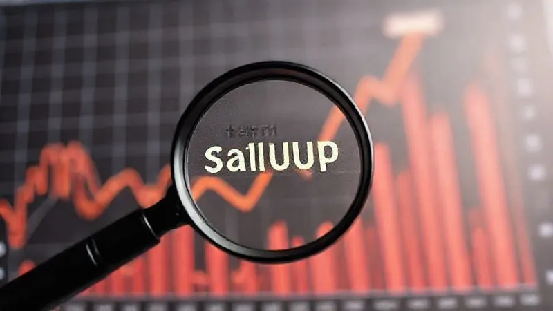 A photorealistic image of a detailed financial graph with an upward trend, overlaid with a magnifying glass highlighting a specific data point, representing startup valuation. professional photography, 8K, cinematic lighting, sharp focus, depth of field, shot on a high-end DSLR.