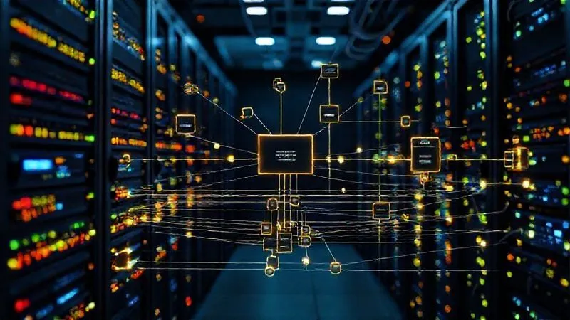 A highly detailed, photorealistic architectural diagram showing interconnected server racks, virtual machines, and cloud instances with clear dependency lines, overlaid with glowing data flow paths. Professional photography, 8K, cinematic lighting, sharp focus on the central dependencies, depth of field blurring the background, shot on a high-end DSLR. The image conveys complexity and careful mapping. A highly detailed, photorealistic architectural diagram showing interconnected server racks, virtual machines, and cloud instances with clear dependency lines, overlaid with glowing data flow paths. Professional photography, 8K, cinematic lighting, sharp focus on the central dependencies, depth of field blurring the background, shot on a high-end DSLR. The image conveys complexity and careful mapping.