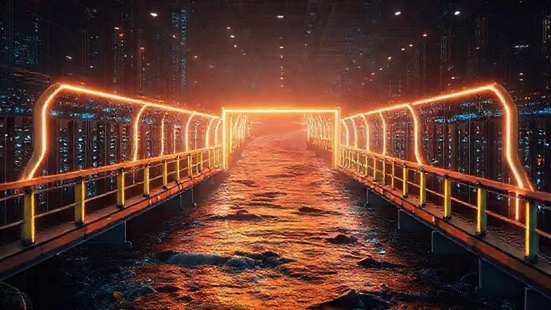 A photorealistic image of glowing digital security gates and guardrails forming a protective, structured pathway over a complex, flowing river of data and servers, representing automated policy enforcement in a hybrid cloud environment. Professional photography, 8K, cinematic lighting, sharp focus, depth of field, shot on a high-end DSLR. A photorealistic image of glowing digital security gates and guardrails forming a protective, structured pathway over a complex, flowing river of data and servers, representing automated policy enforcement in a hybrid cloud environment. Professional photography, 8K, cinematic lighting, sharp focus, depth of field, shot on a high-end DSLR.
