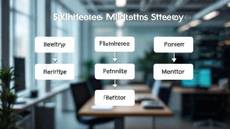 A photorealistic, professional photography image of a clear, organized flowchart depicting the 'Flakiness Mitigation Strategy' with arrows flowing between 'Identify', 'Prioritize', 'Implement', 'Refactor', and 'Monitor' stages. The background is a clean, modern tech office. Cinematic lighting, sharp focus on the flowchart, depth of field blurring the background, 8K hyper-detailed. A photorealistic, professional photography image of a clear, organized flowchart depicting the 'Flakiness Mitigation Strategy' with arrows flowing between 'Identify', 'Prioritize', 'Implement', 'Refactor', and 'Monitor' stages. The background is a clean, modern tech office. Cinematic lighting, sharp focus on the flowchart, depth of field blurring the background, 8K hyper-detailed.